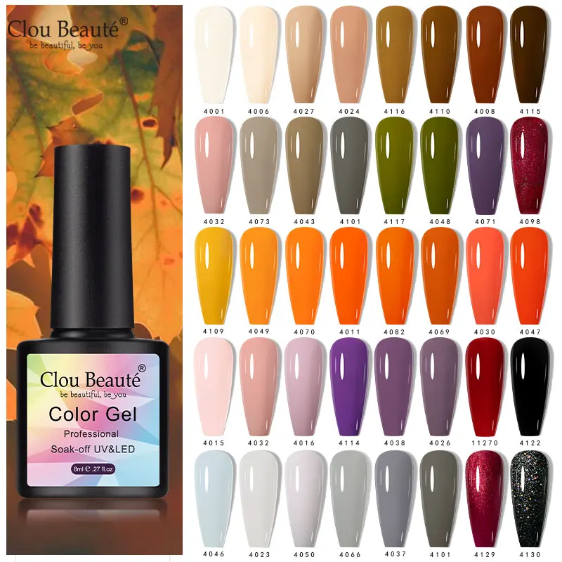 Clou Beaute Green Blue MINI Bottle Gel Polish Nude Glitter LED UV Lacquer Soak Off Semi Permanent Tempered Matte Top Base Coat