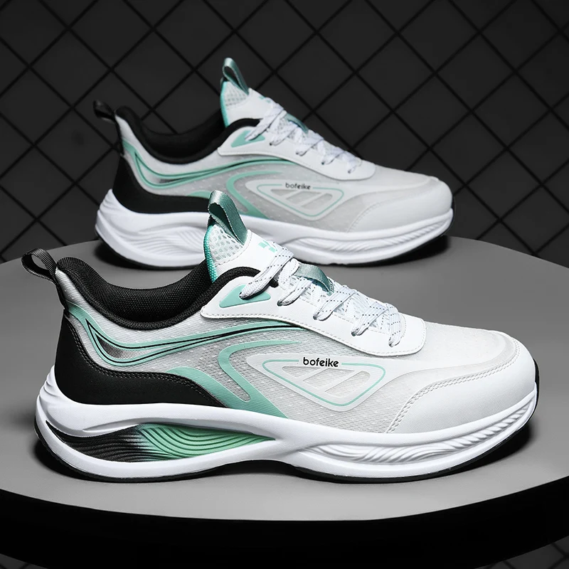 

2026 Men Running Shoes Mesh Breathable Outdoor Trendy Walking Tennis Sneakers 2025 New Comfortable Lace-up Sports Shoes Man