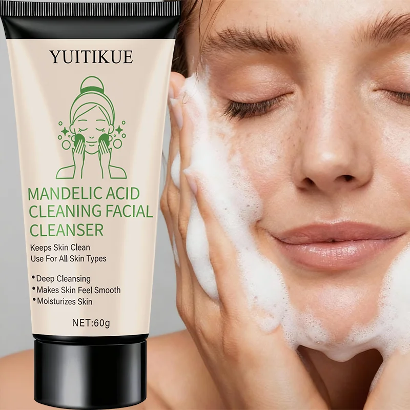 Mandelic Acid Facial Cleanser 60g - Refreshing & Moisturizing, for All Skin Types, Long-Term Oil Control, Deep Cleansing