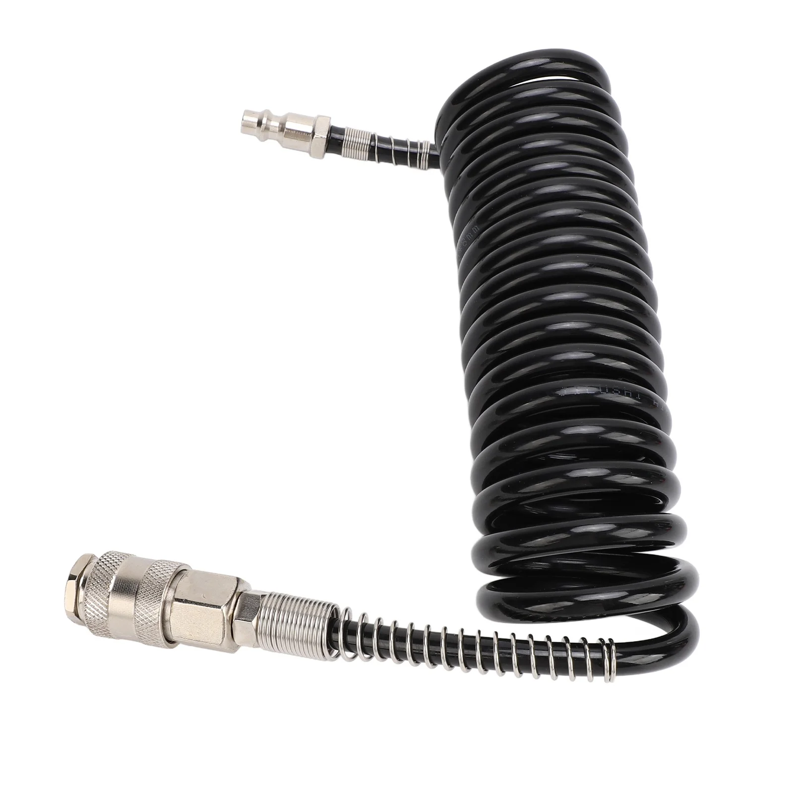 D9 3 Meters Recoil Air Hose Black Reinforced Abrasion Resistant Inflator Extension Tube with Bend Restrictor for Air Compressor