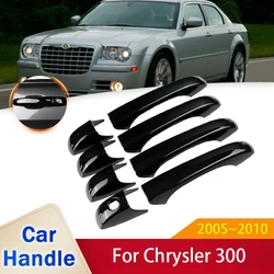 for Chrysler 300 300C 2005 2006 2007 2008 2009 2010 Gloss Black Outer Door Handle Cover Stickers Car Styling Accessories Gadget