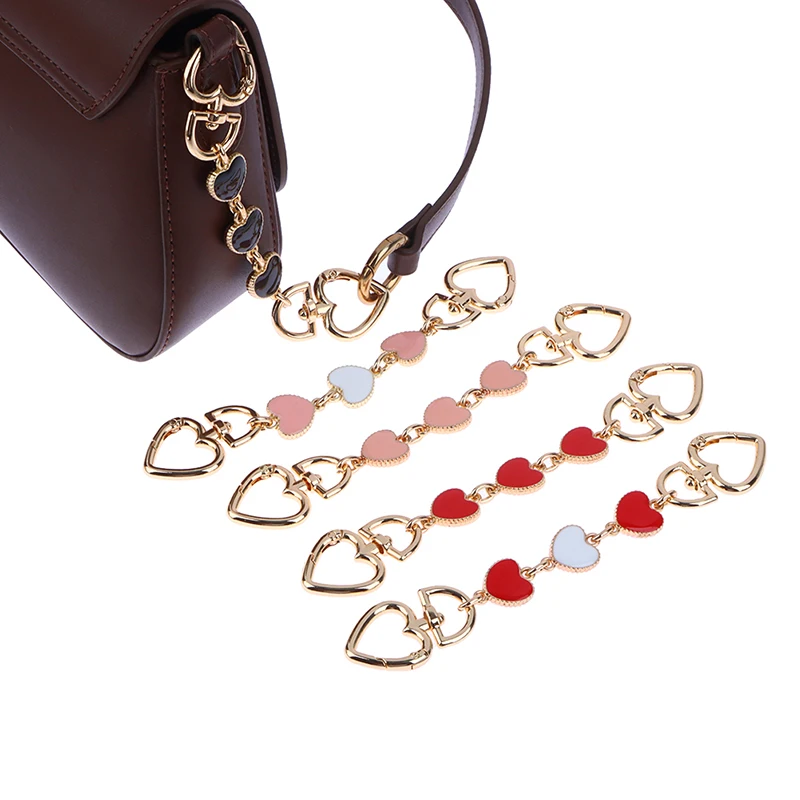 Bag Extension Chain Crossbody Purse Heart-shaped Chain Strap Handbag Hanging Buckle DIY Chain Charm Shoulder Bag Accessories