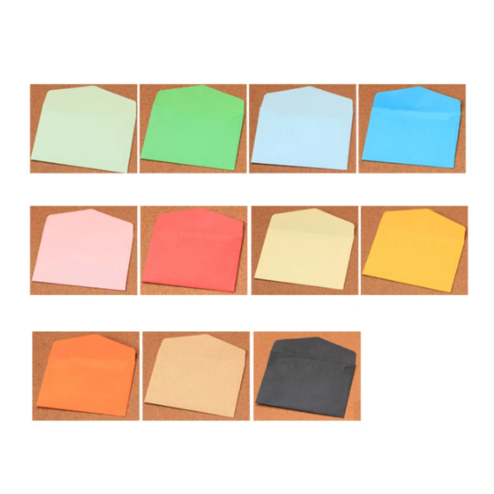 100Pcs Small Envelope Set Assorted Colors Perfect for Personalize Gift Cards Business Cards Scrapbooking Events