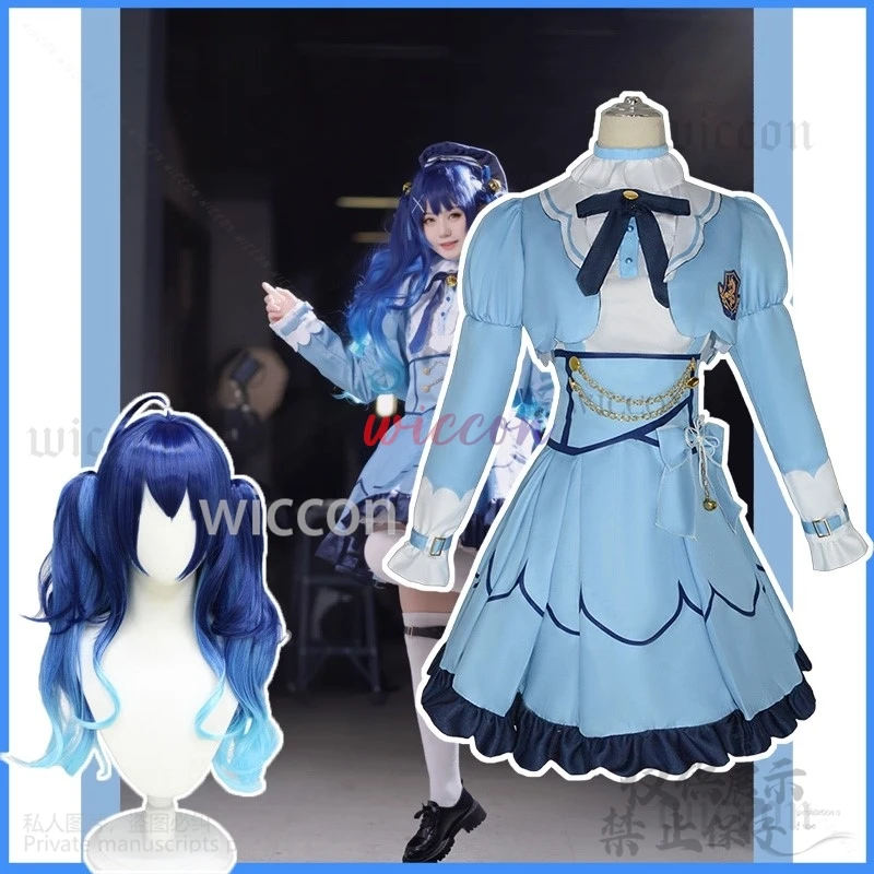 Anime YouTuber VTuber NIJISANJI Vliver Cosplay Amamiya Kokoro Costume Lolita Dress Wig Sexy Lovely Suit For Girls Customized