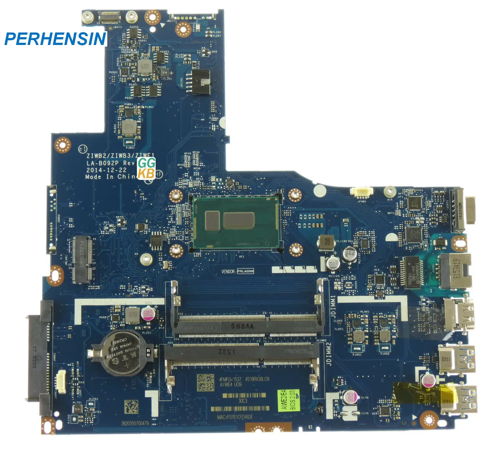  FOR Lenovo E50-80 B50-80 B50-70 305-15IBD Mainboard LA-B092P UFM  Celeron 3205U 5B20H32853  5B20H33040