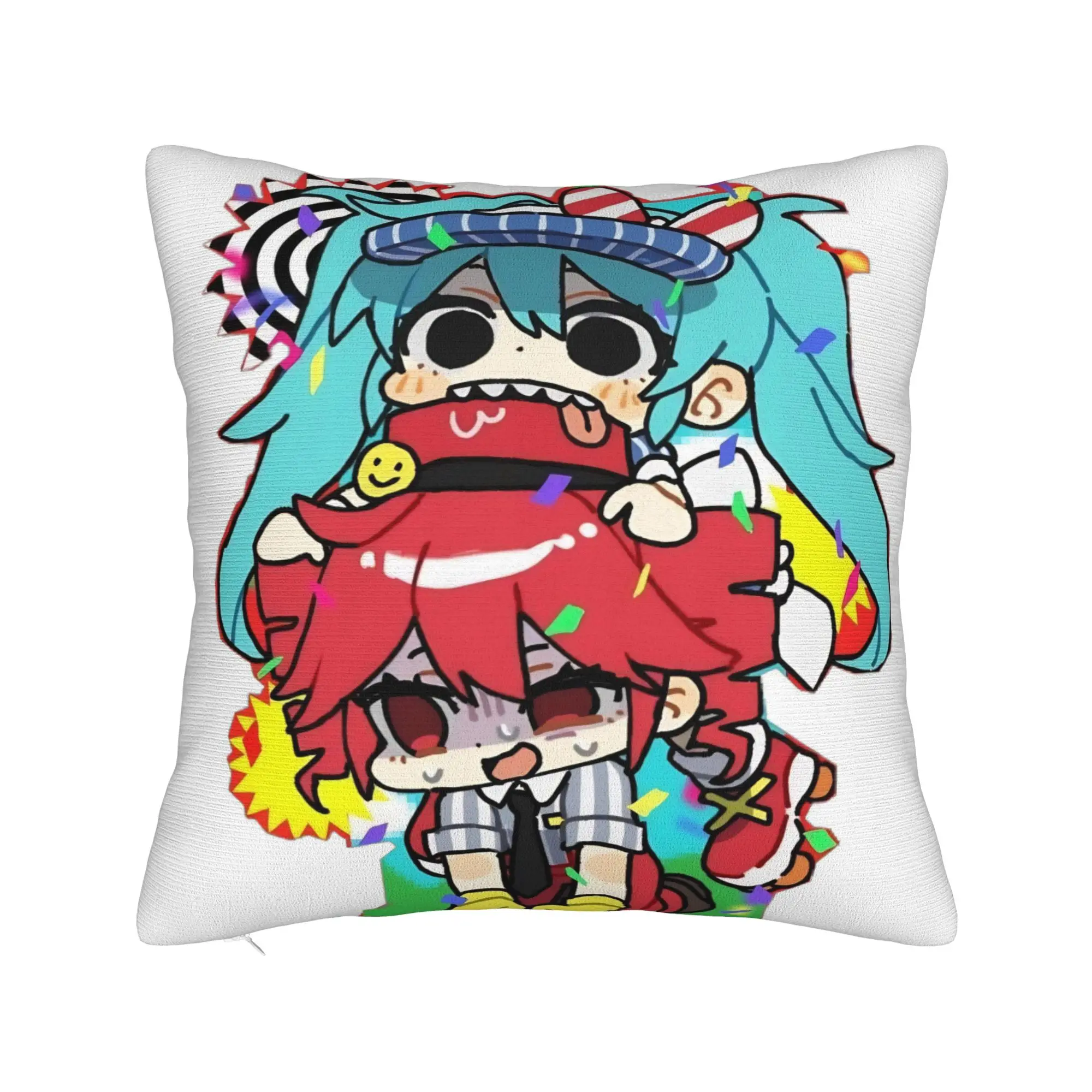 Chibi Mesmerizer Kasane Teto Square Pillowcases Sofa Kawaii Cushion Case Virtual Singer Home Decoration Pillowcase 40*40