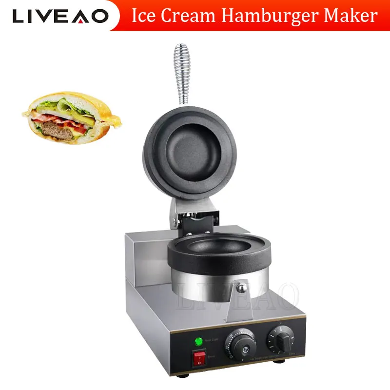 

Electric Ice Cream Hamburger Press Machine Ufo Burger Maker Panini Sandwich Maker