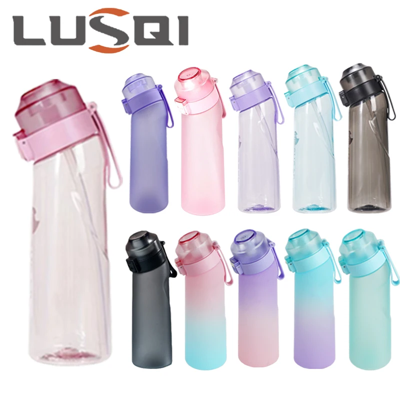 

LUSQI Air Flavored Water Bottle With 7 Flavor Pods Sports Fashion Straw Tritan Plastic Cup Suitable for Outdoor Sports Fitness