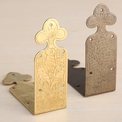 4 Pcs Metal Corner Brackets Gold Bronze 65*25mm Corner Brackets for Photo Frame Furniture Protector Decorative Protector +Nail