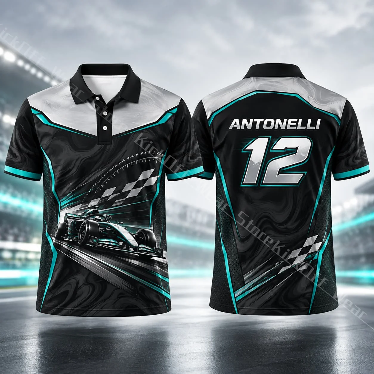 Antonelli 12 Men's Racing Polo Shirt Short sleeved Motorsport Style Casual Summer Outdoor Fan Clothing Unisex Men Women Gift