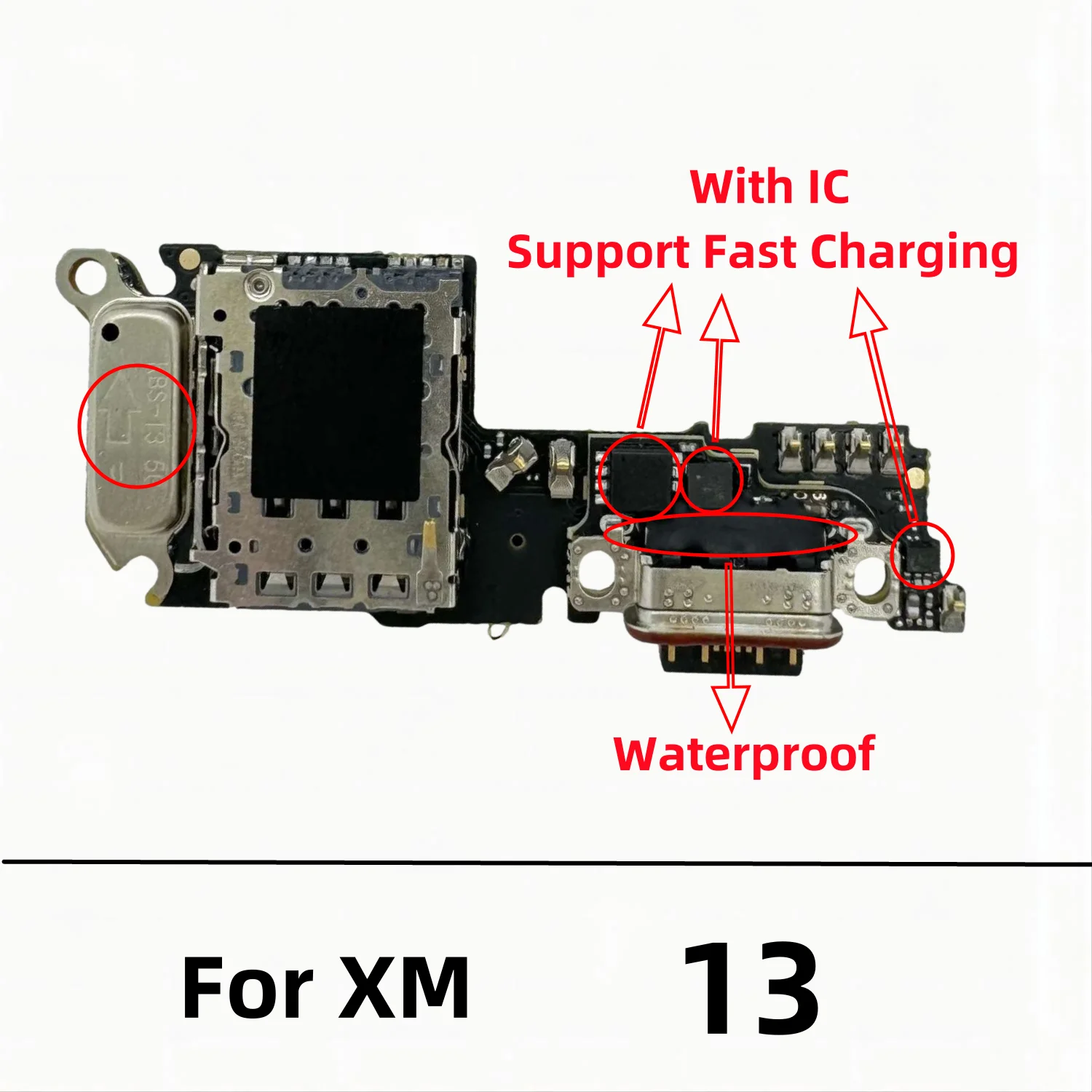 Cargador USB para Xiaomi 13 Lite, placa de conector Dock, puerto de carga, Cable flexible, piezas de repuesto