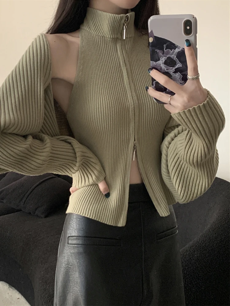 

Свитера Джемперы Кардиганы Женские укороченные Y2K из чистой шерсти с завязкой на талии Мешковатые в западном стиле Frontier Cowgirl Ретро Открытый Эластичный