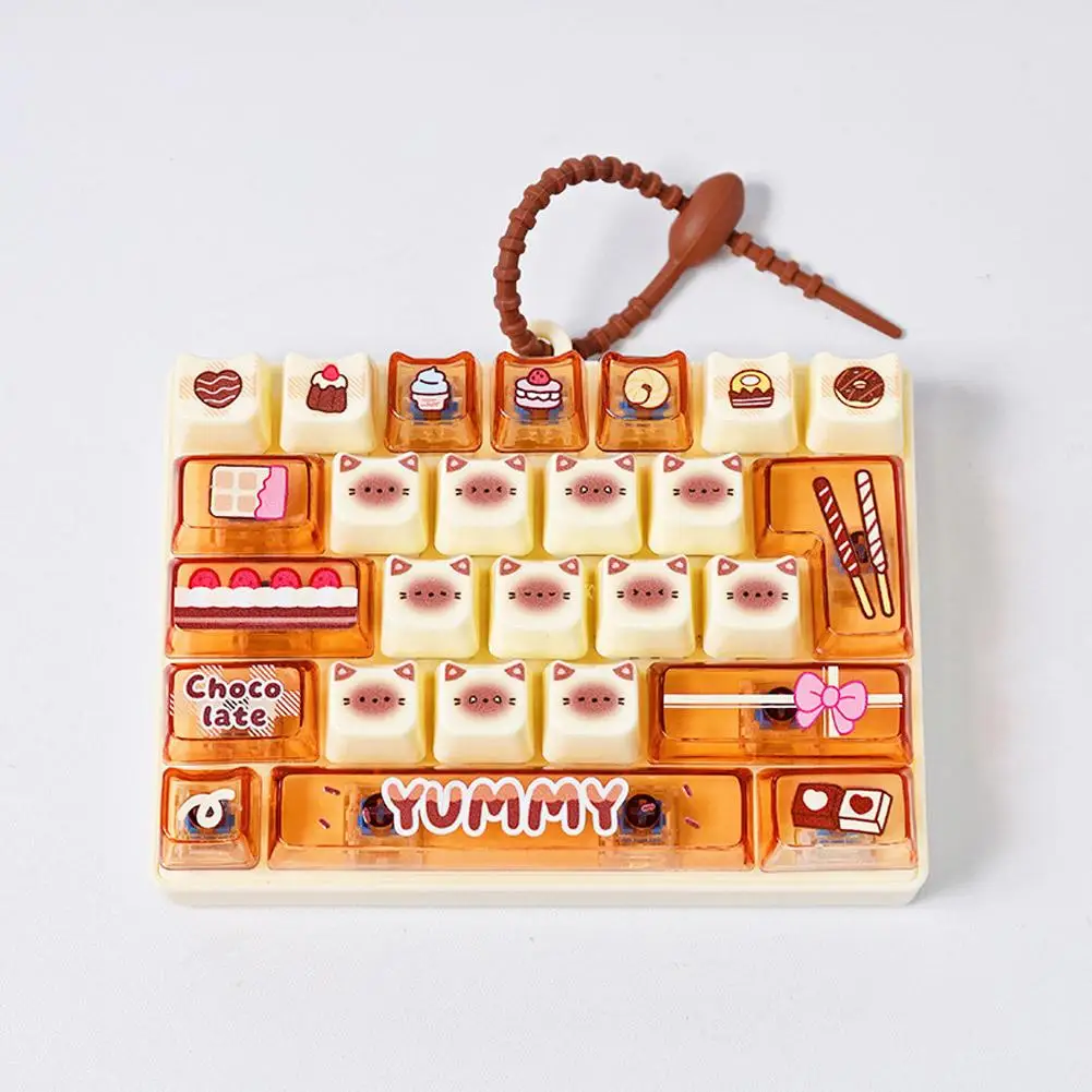 26-Grid-Tastenkappen-Klicker, Anti-Stress-Fidget-Tastatur-Schlüsselanhänger, Entspannungsknopf, Cartoon-Handentspanner, Partygeschenk, 26-Grid-Tastenkappen-Schlüsselanhänger – Detail 21