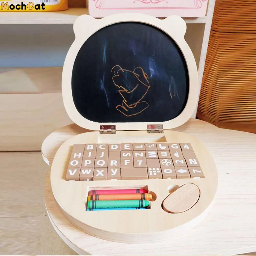 

Laptop Shaped Simulation Drawing Board Multifuntional Mathematics Enlightenment Early Education Board Recognize Writing Training