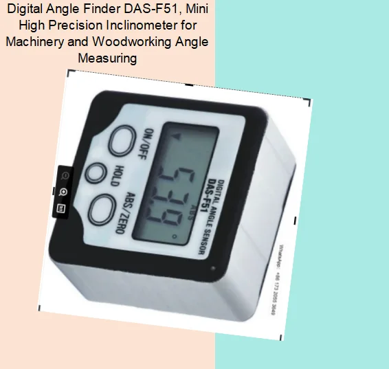 Digital Angle Finder DAS-F51, Mini High Precision Inclinometer for Machinery and Woodworking Angle Measuring