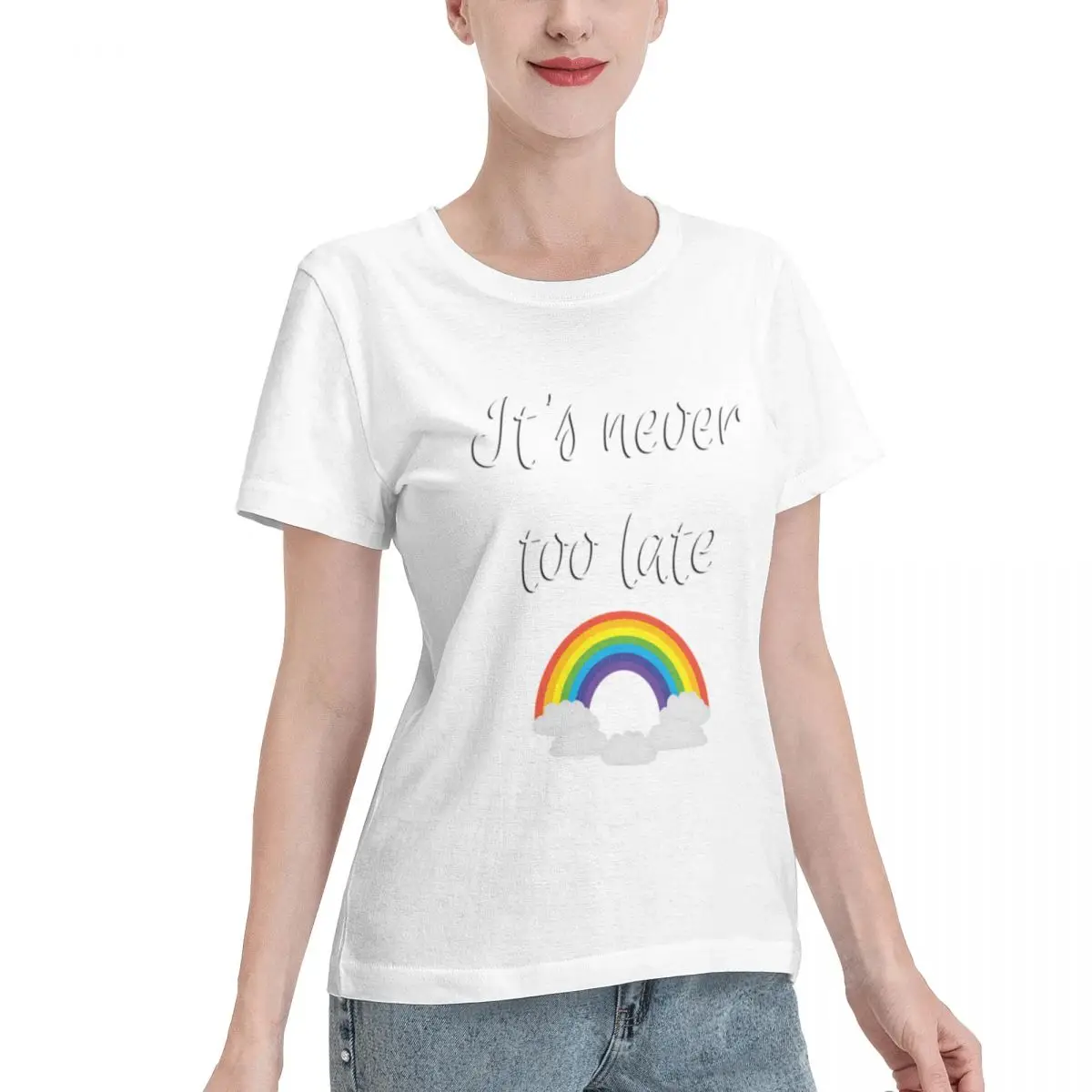 Must Have It S Never Too Late Women's T-shirt French Style Aesthetic Women Top
