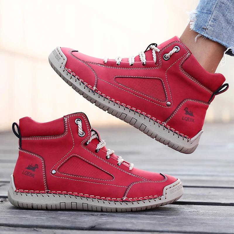 Women's Retro Leather Walking Boots 5