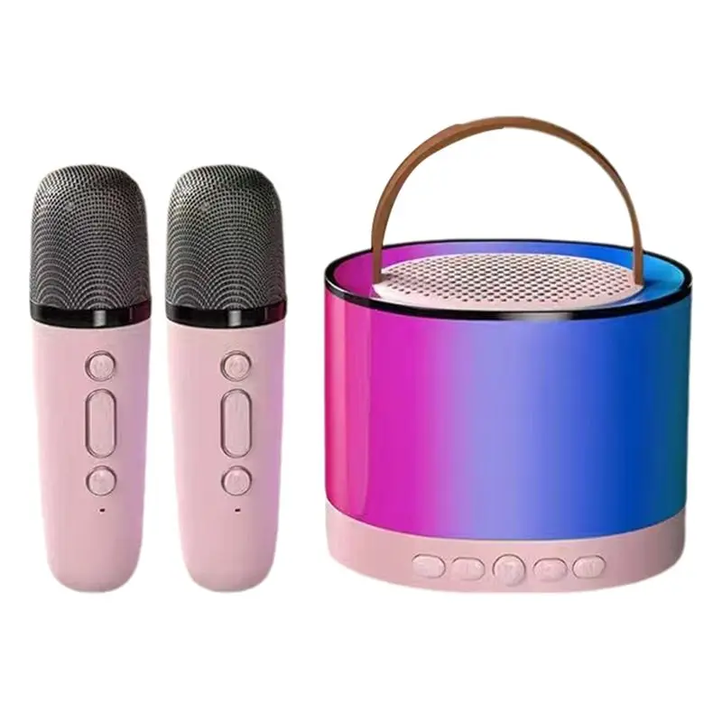 Top Deals Mini Karaoke Machine With 2 Wireless Microphones, Portable Bluetooth Speaker