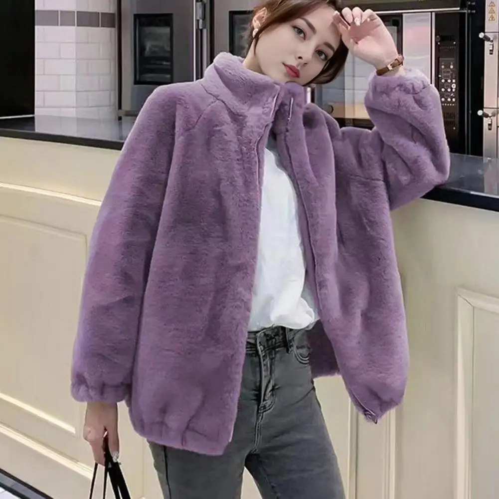Women Coat Double-sided Velvet Jacket Stylish Women's Double-sided Velvet Coat With Pockets Warm Long-sleeved Autumn Coats 2025