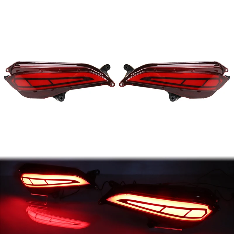 

1pair Car Daytime Running Light Rear Bumper Reflector Taillight Brake Light Bar Driving Rear Fog Lamp for Toyota Yaris 2017-18