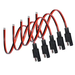 Cable de extensión de un solo extremo SAE, Cable de enchufe de desconexión rápida SAE para automóvil y Panel Solar, 18awg, 5 piezas