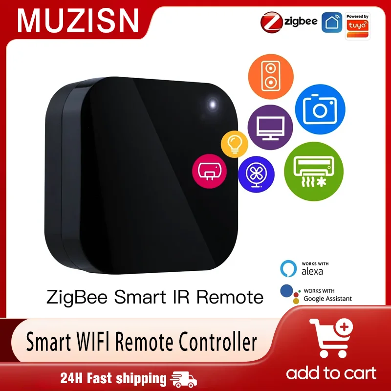 

Умный Wi-Fi пульт дистанционного управления Zigbee ИК-контроллер Пульт дистанционного управления инфракрасным Tuya Умный дом Универсальный для телевизора DVD AC работает Alexa Google Home