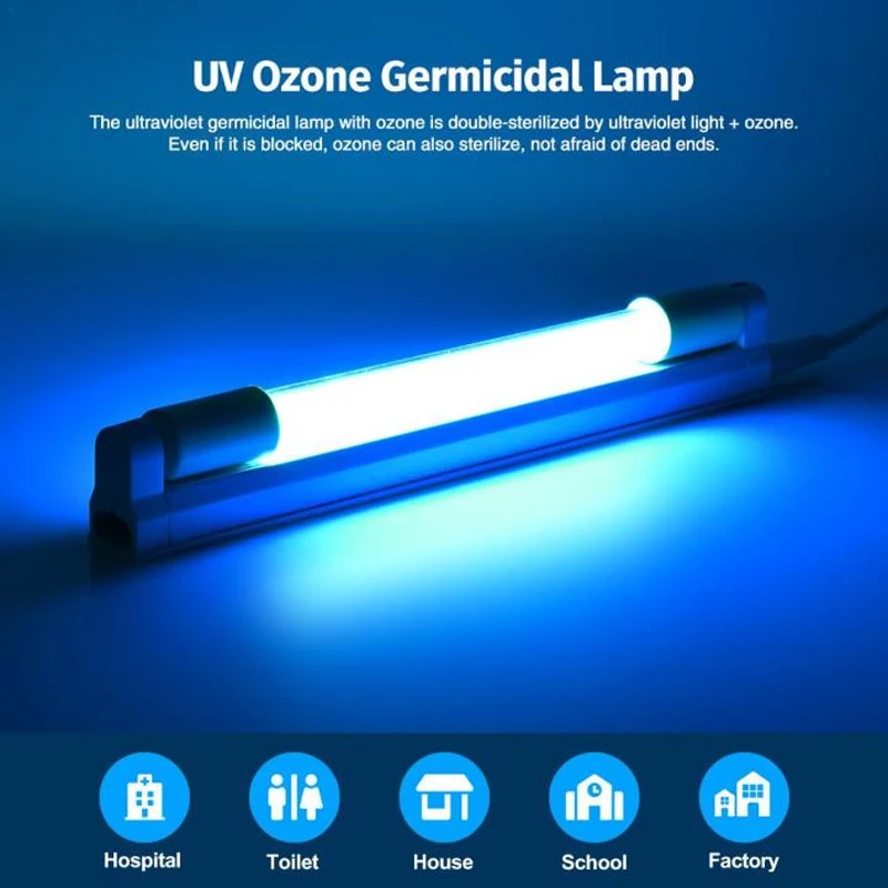 Lámpara de cuarzo T5 6W 8W AC110V/220V lámpara esterilizadora UV luz germicida de ozono luz LED bactericida para el hogar dormitorio eliminación de ácaros