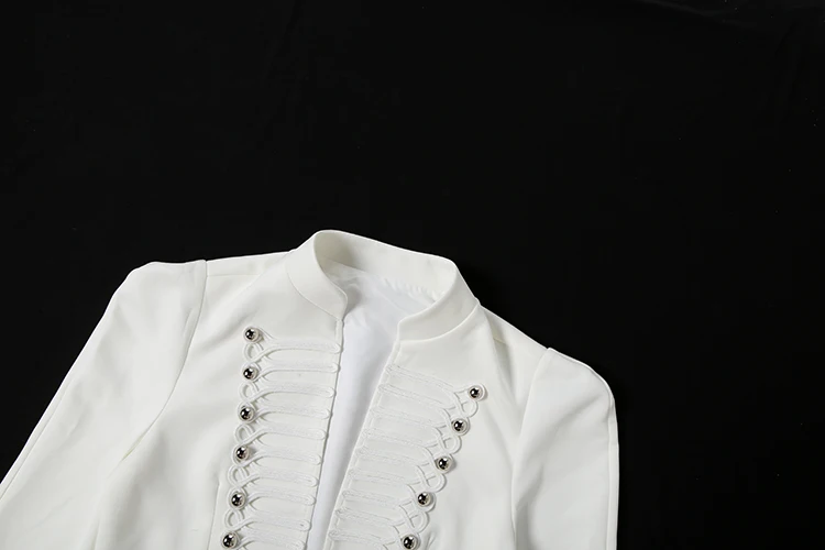 Weird Puss Doppelreihiger Dekor-Crop-Mantel für Damen, vorne offen, lange Ärmel, modisch, für Musikfestivals, Hottie, Herbst-Streetwear – Detail 6