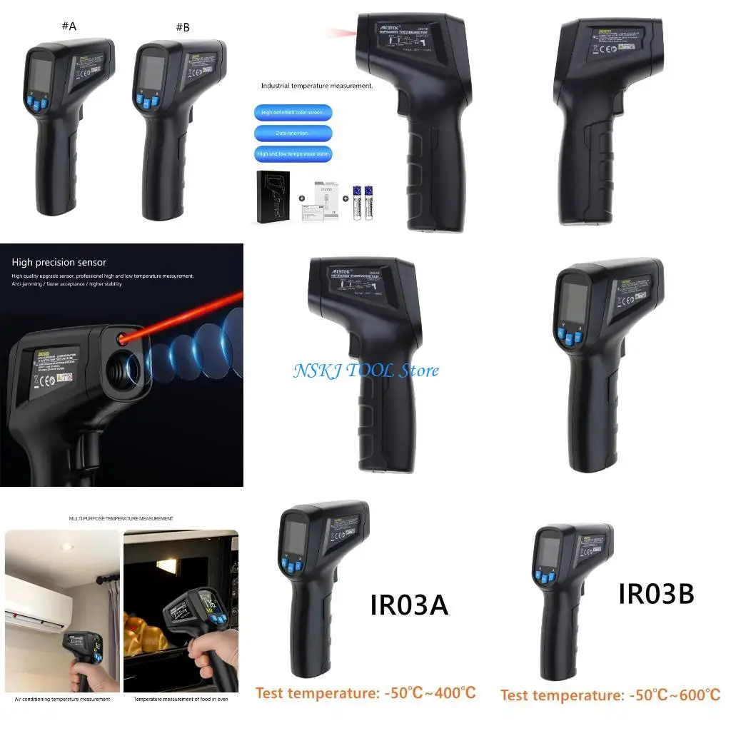 

L8RC Infrareds Thermometer Digital Pyrometer IRsLaser Temp Meter Industrial Pyrometer