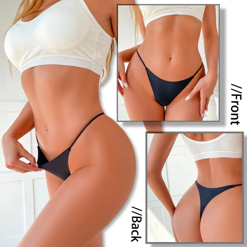 3PCS Women Sexy Seamless Thong Mluti Colors G-String Panties Hihg Elastic Underwear High Cut  No Trace Lingerie Soft Underpants