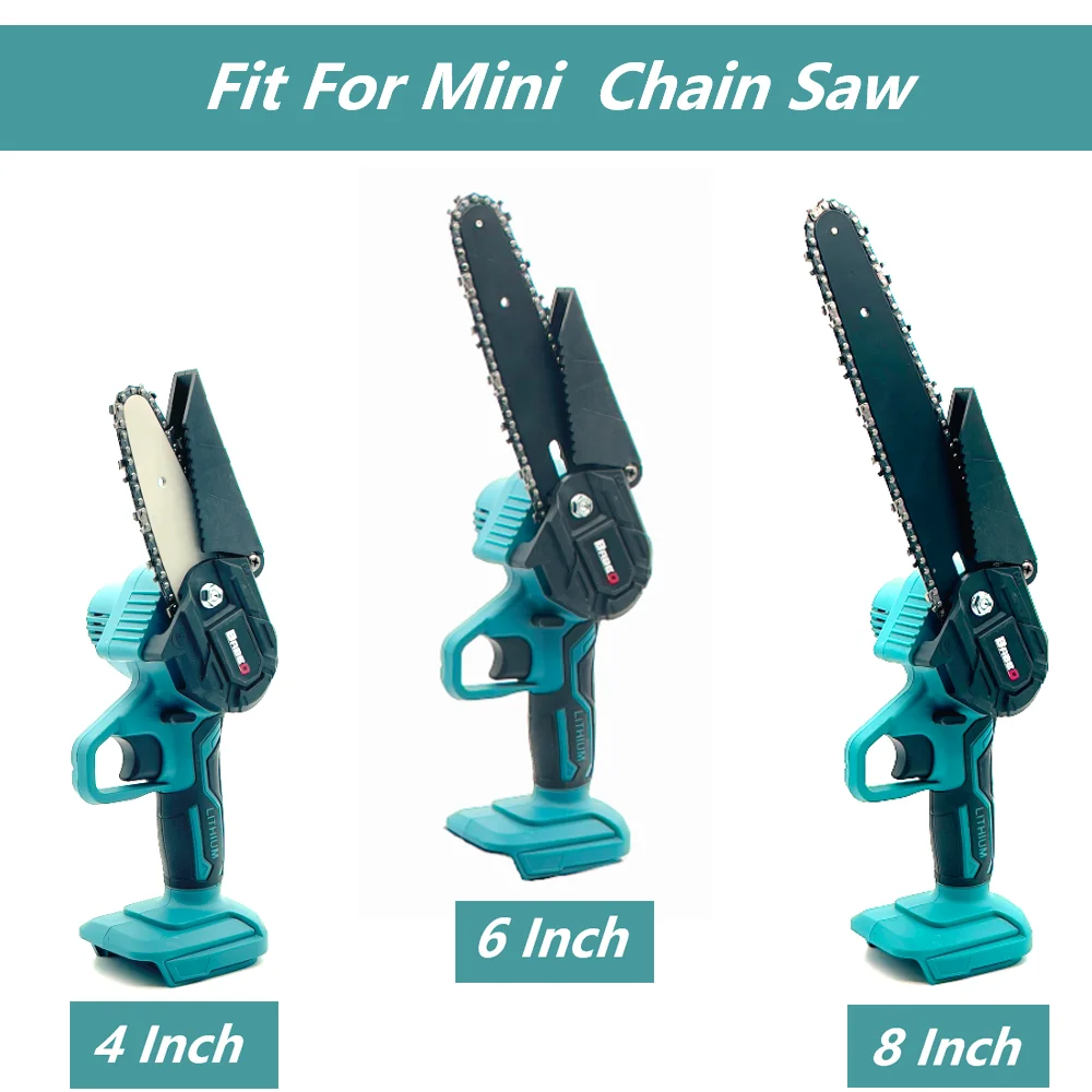 4 6 8 Inch Chain and Guide for Electric Mini Chainsaw Replacement Pruning Saw Electric Saw Parts Garden Tool Accessories