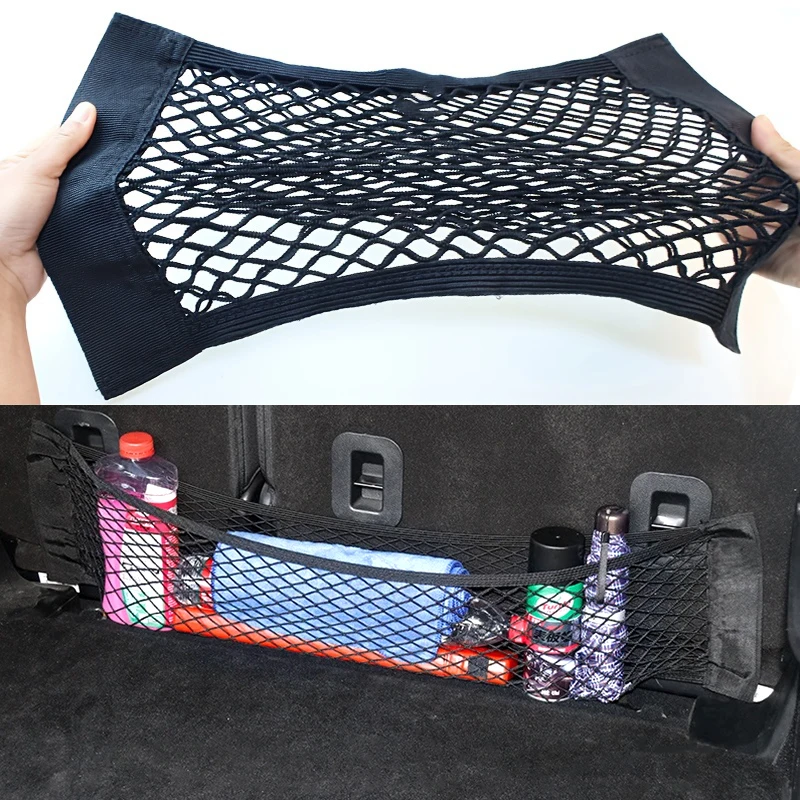 

Car Trunk Mesh Organizer Car Tail Elasticity Storage Net Seat Back Pocket Universal Trunk Bag Storage Car Interior Accessories