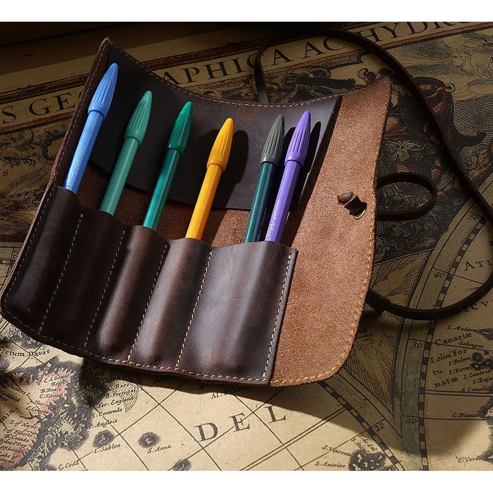 

1 Piece Pen Pouch Vintage Design Handmade Pencil Bag Holder for Fountain Ballpoint Pens