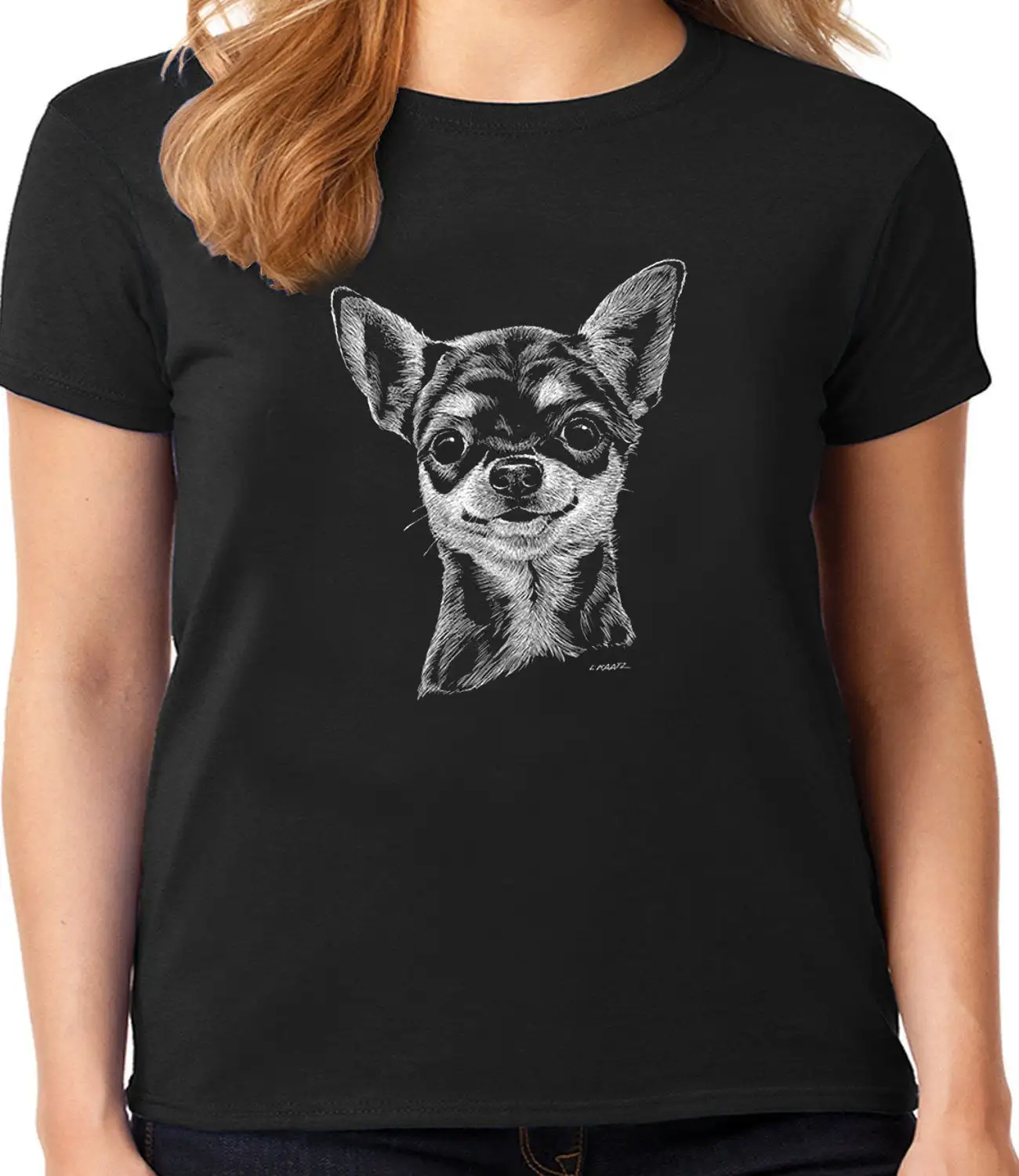 Chihuahua Face T shirt Womens Ladies Dog Breed