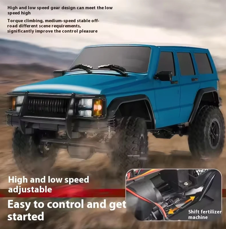 Voiture d'escalade tout-terrain télécommandée, échelle 1:18, phares liés, Proportion complète, moteur 2.4G 4WD, modèle de ramassage, jouets, cadeau