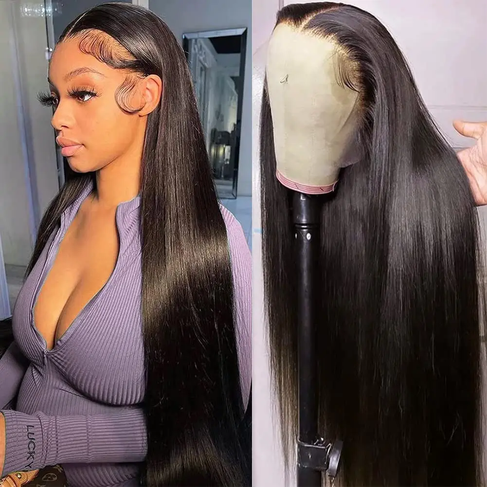 

13x4 HD Lace Front Wigs Human Hair 180 Density Straight HD Lace Frontal Wigs Pre Plucked with Baby Hair Hairline
