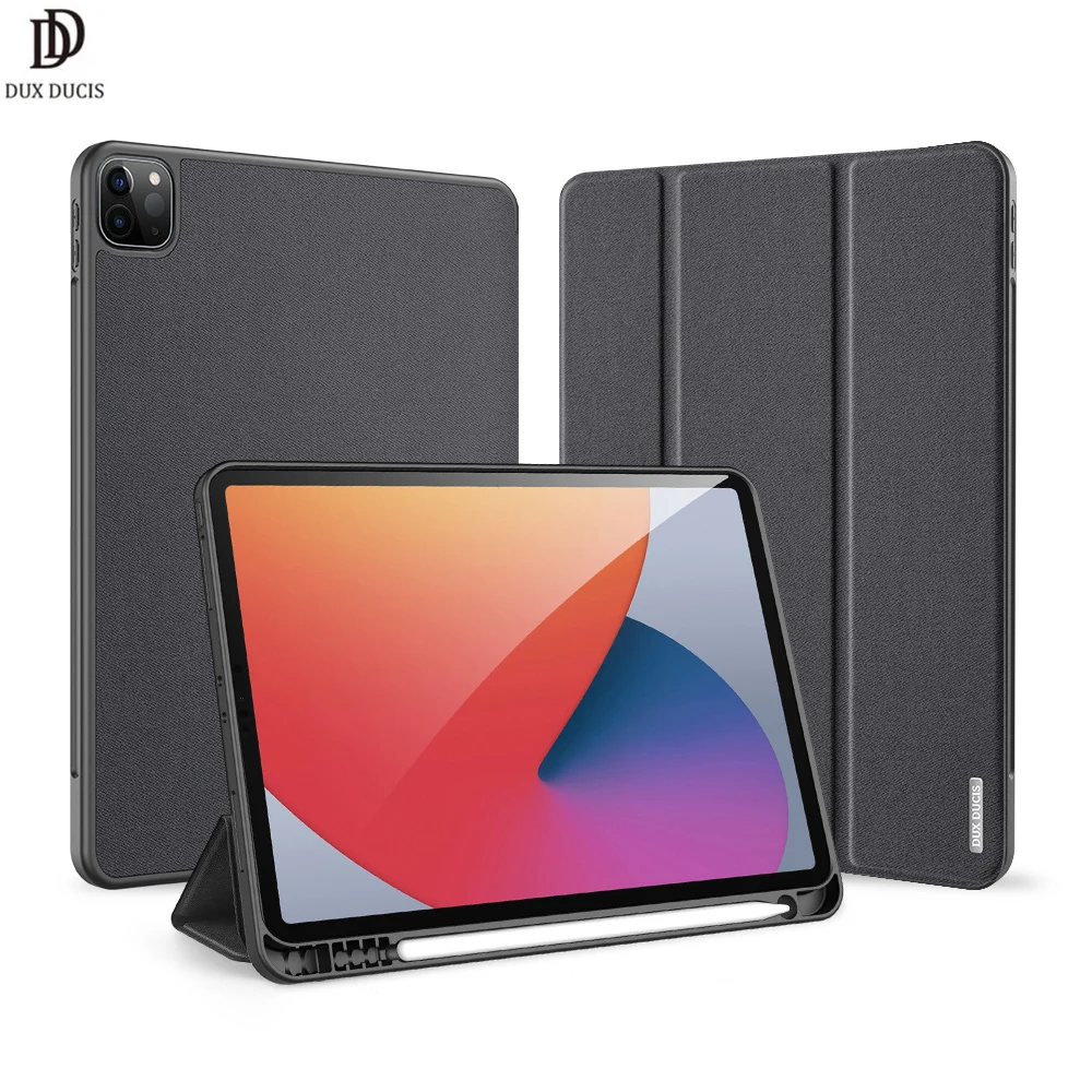 DUX-Funda de cuero para tableta DUCIS DOMO, protector triple con soporte para lápiz, para iPad Pro 11, 2021