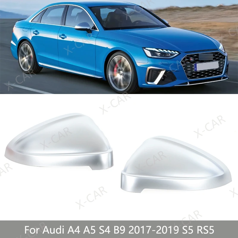 

1 пара матовых хромированных боковых зеркал заднего вида, крышка корпуса для Audi A4 A5 S4 B9 2017 2018 2019 S5 RS5