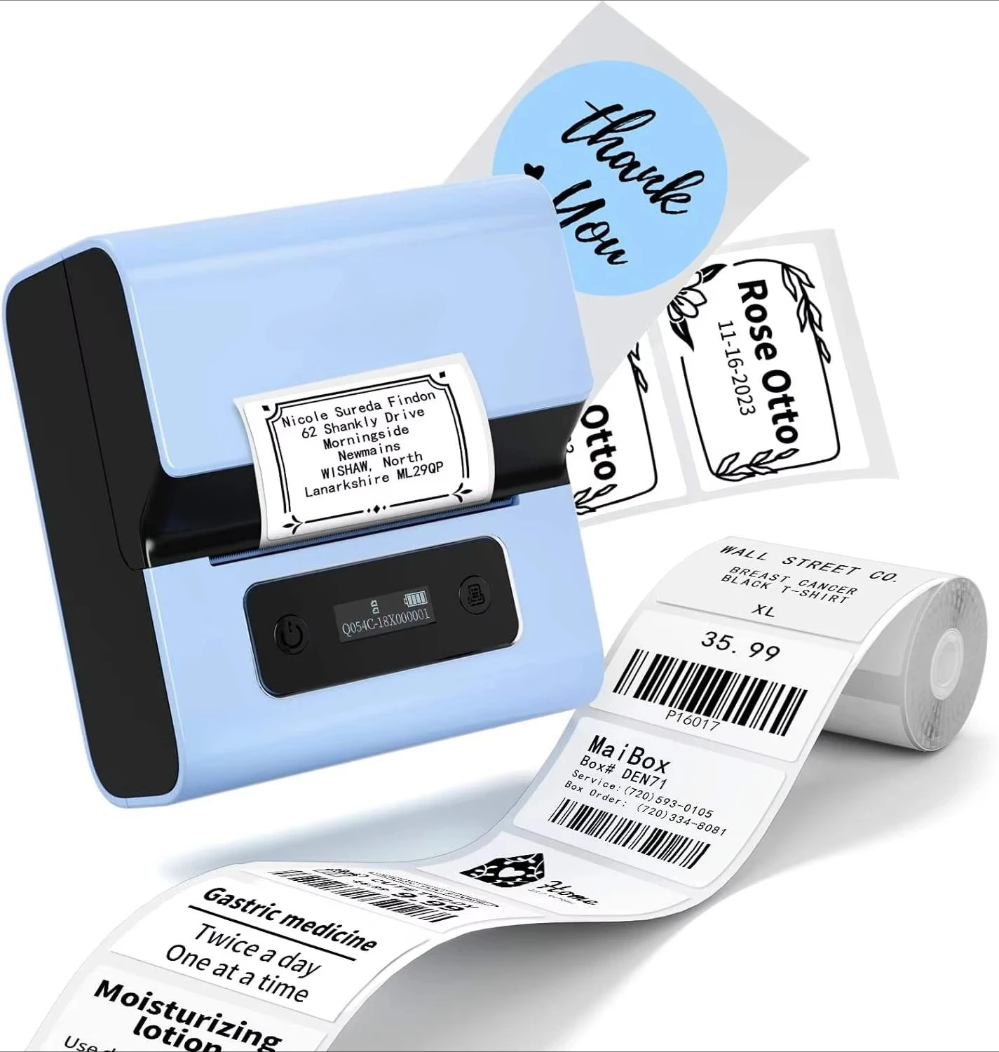 Phomemo M221 Label Maker 3 Inch Thermal Barcode Label Printer  Printer 80mm Thermal Receipt