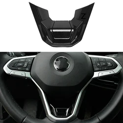 Gloss Black Car Steering Wheel New R Emblem Badge Logo Mark Sticker Trim for Golf 8 MK8 Accessories 2020 2021