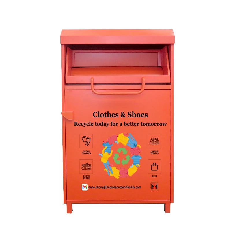 

For Big Size Clothing Donation Bins Safety Heavy Metal Clothing Donation Bins