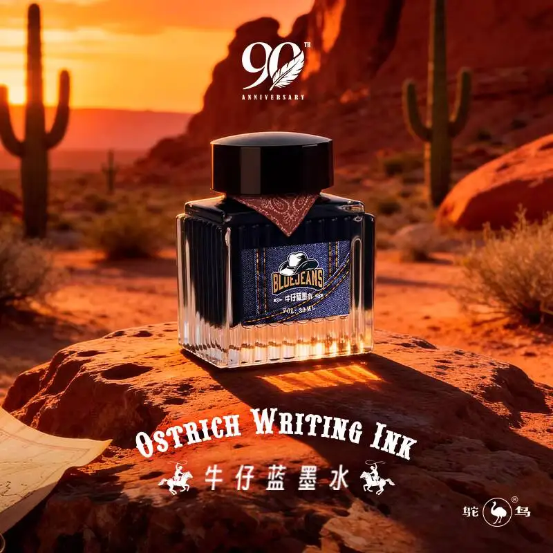 Ostrich Ink 2026 New Writing Ink 90th Anniversary Commemorative Edition Denim Quick-Drying Blue Ink Fountain Pen Writing