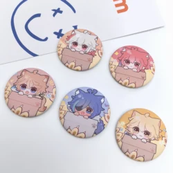 1PC Anime Game Genshin Impact Cute Xiao Diluc Lapel Badges Clothes Jewelry Collar Cute Animals Cat Accessories Gifts For Friend