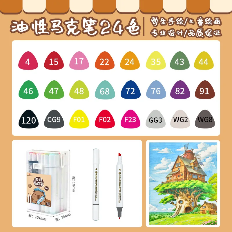 108 Colors Dual Tip Alcohol Marker Pen Set Permanent Oil Based Markers For Drawing Sketching Anime Manga Artist Student School