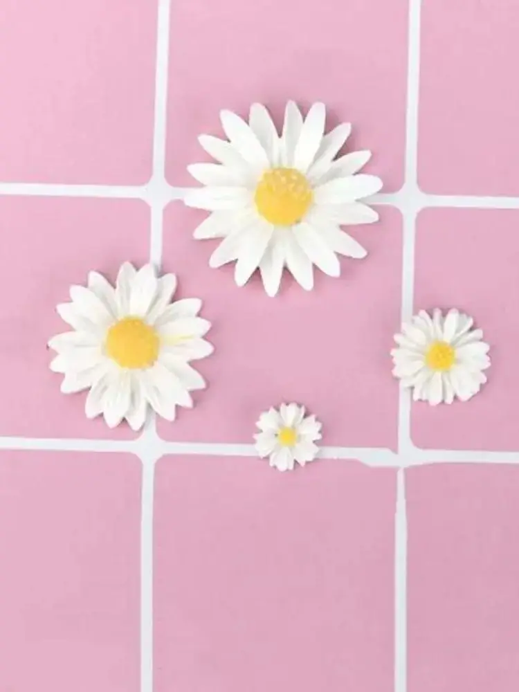20 Stück Harz Lücke Gänseblümchen Blume Flatback Cabochon Stein Miniatur DIY Scrapbook Handwerk Home Decor Zubehör – Detail 4