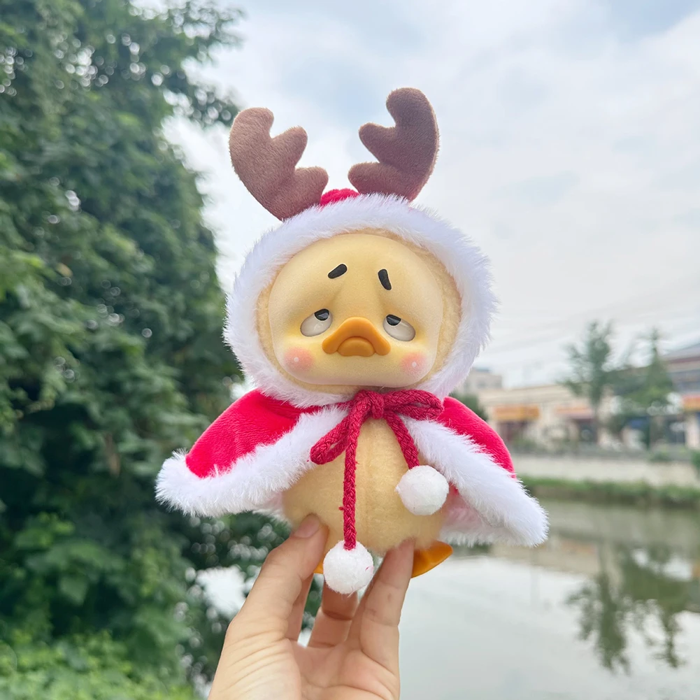 For labubu doll clothes antler cloak for Annoying duck upset duck doll outfit clothes wearing duck doll for Christmas decoration