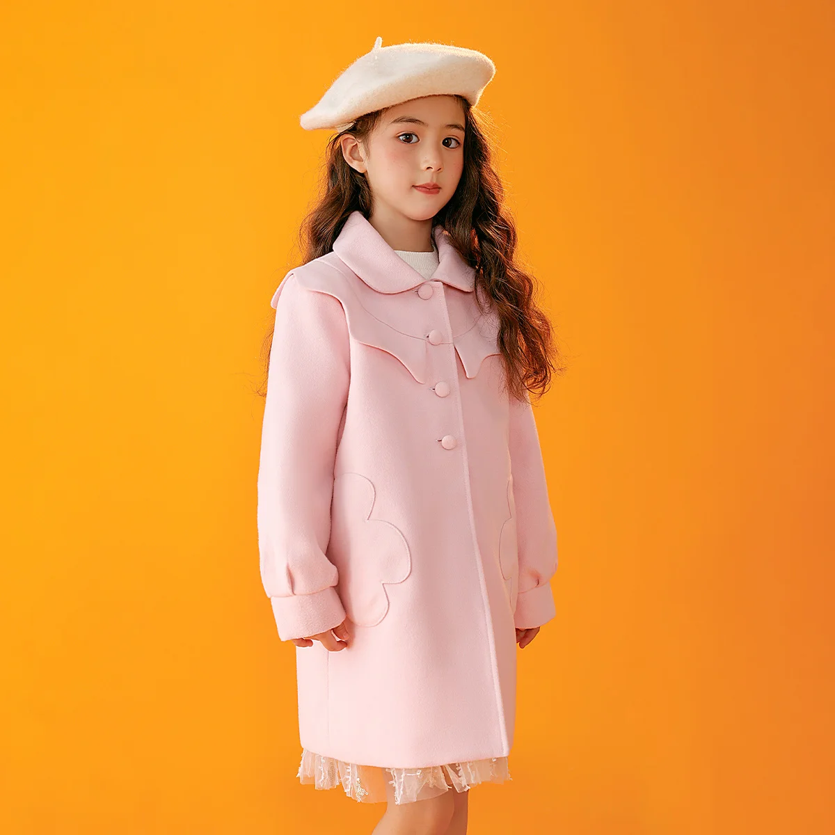 

Baby Girls Pink Full Sleeve Outerwear Single Breasted 2022 Autumn Fashion Kids Wear 3T 8Y Children Clothing Cute Coats 150cm