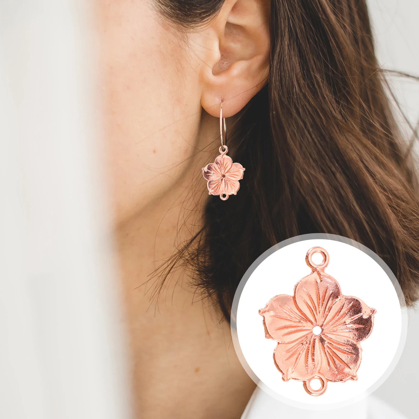 

50pcs Diy Bracelet Ornaments Alloy Flower Pendants Bulk Charms Connectors Links Jewelry Making Parts Safe Durable