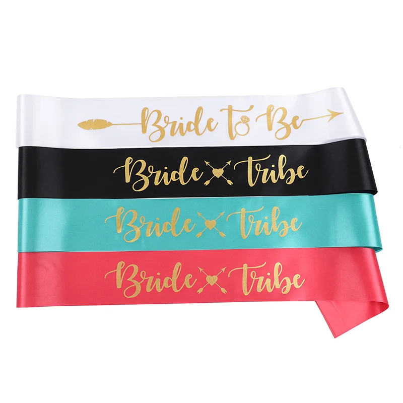 1Set Bride to be Bride Tribe Sash for Wedding Bridal Shower Decoration Bridesmaids Gifts Bachelorette Hen Party Supplies