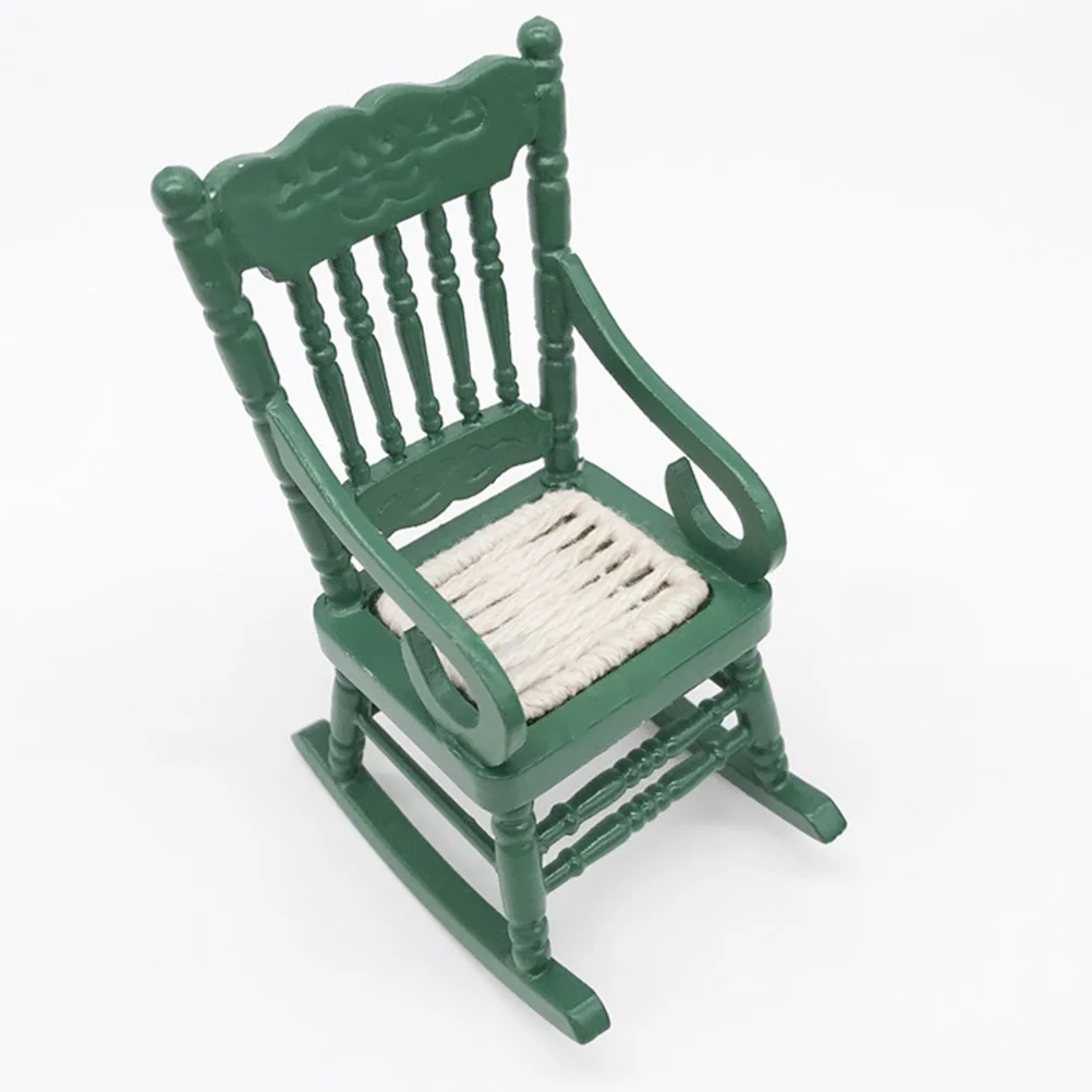 1Pc Mini Weaving Rocking Chair Model Delicate Lifelike Simulation Furniture Model Toy Creative Mini House Accessory Desktop